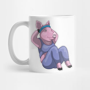 Pig Fitness Sit ups Sports Mug